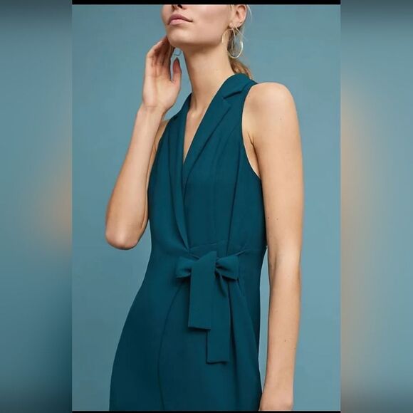 Anthropologie Maeve Seymour Tie Waist Jumpsuit Size 8P - Picture 3 of 7
